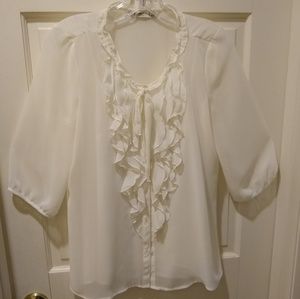 🌷Old Navy sheer blouse over tank (XS)